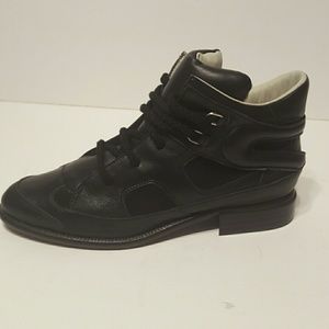 Plomo- Penny. Black leather ankle boot.  Last One!